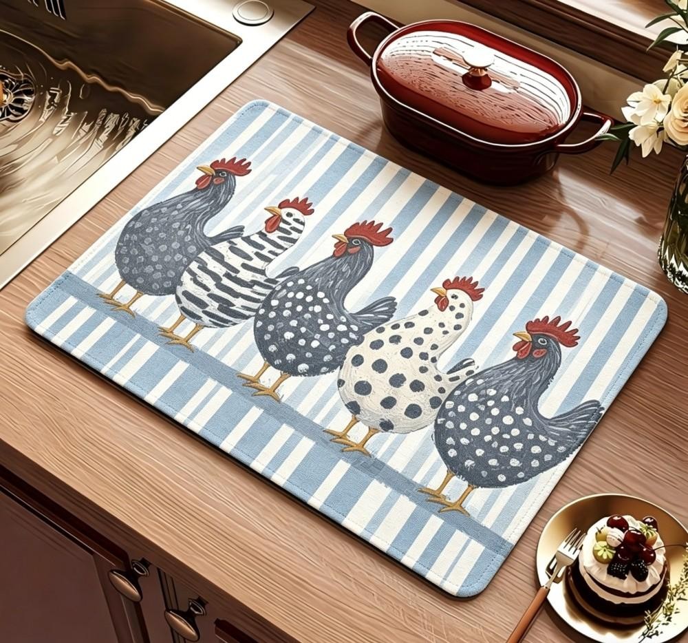 แผ่นรองจานลายไก่สไตล์ฟาร์มเฮาส - Bar Mat Rubber บทวิจารณ์และราคา