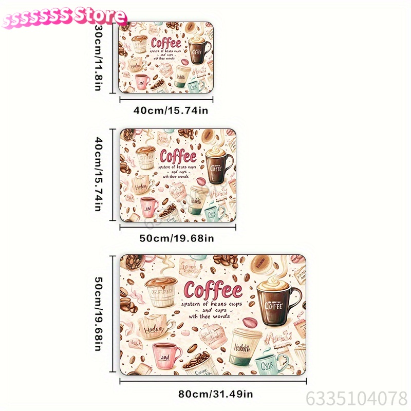 แผ่นรองซับน้ำลายลายแก้วกาแฟ -  - Bar Mat Rubber บทวิจารณ์และราคา