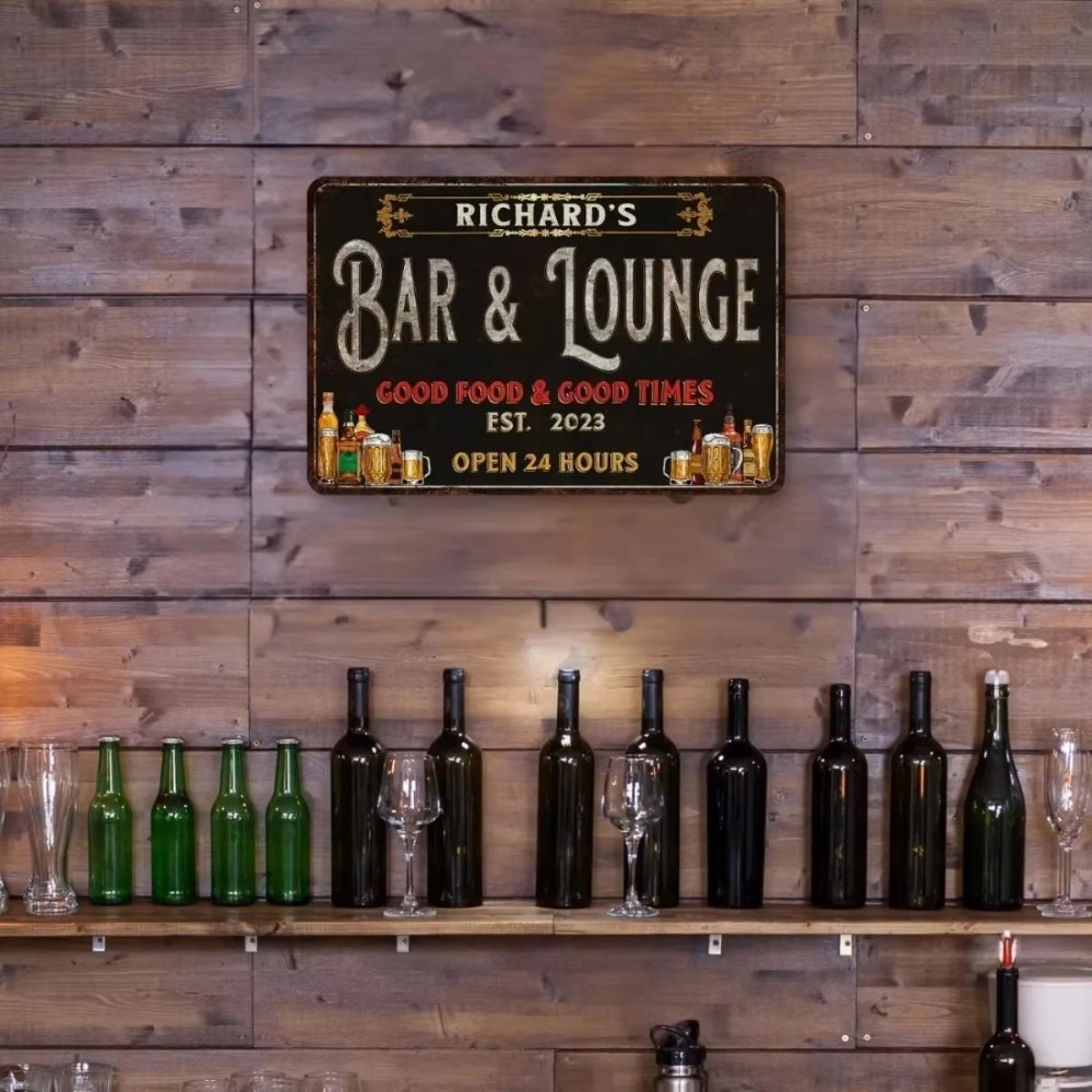 ป้ายโลหะติดผนังแบบปรับแต่งข้อค - Home Bar Lounge บทวิจารณ์และราคา