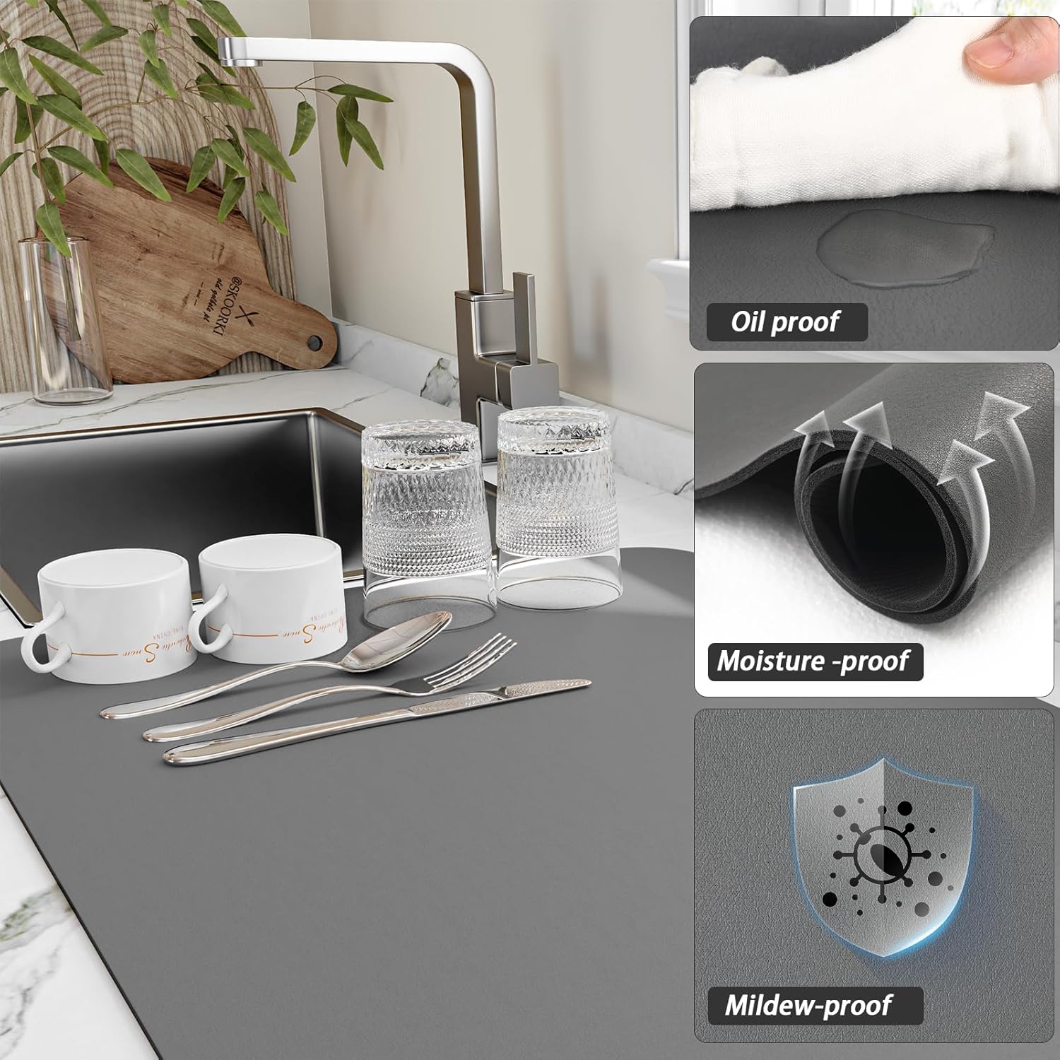ถ้วยกาแฟเสื่ออบแห้งแผ่นดูดซับก - Bar Mat Rubber บทวิจารณ์และราคา